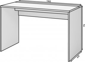 Eltap - loft - Pisalna miza Nevy 140 cm - črna