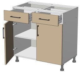 Spodnji modul Modest - LDD-(2+2)80/82 – korpus bel