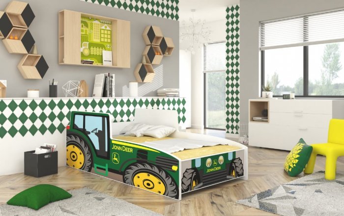 ADRK - Otroška postelja Tractor - 80x160 cm - zelena