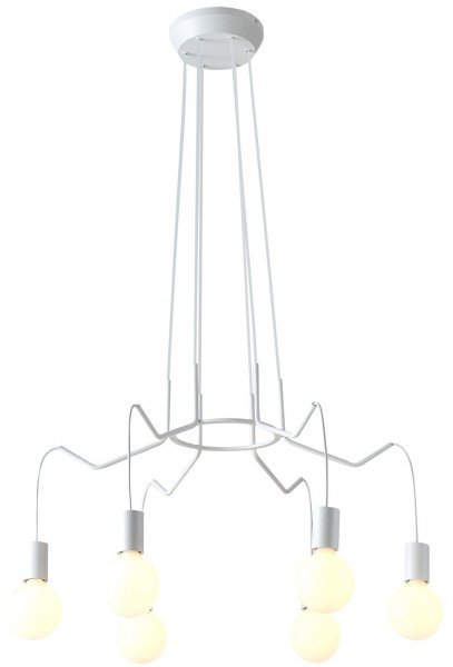 Candellux - Viseča stropna svetilka Basso 6x40W E27 White Mat