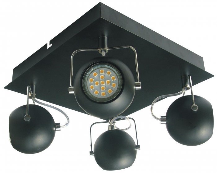 Candellux - Stropna svetika Tony Plafond 4x3W LED GU10 Black Mat