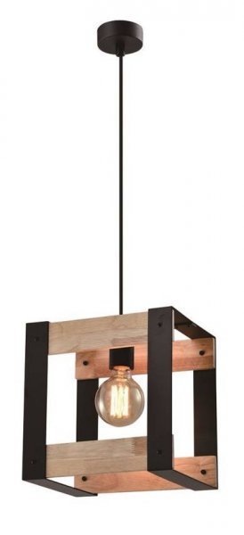 Candellux - Viseča stropna svetilka Varna 1x40W E27 Black/Wood