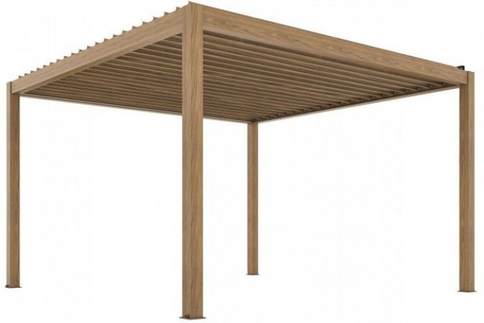 Mirpol - Vrtna pergola Luxe 3.5x3.5m z LED in električno streho - les