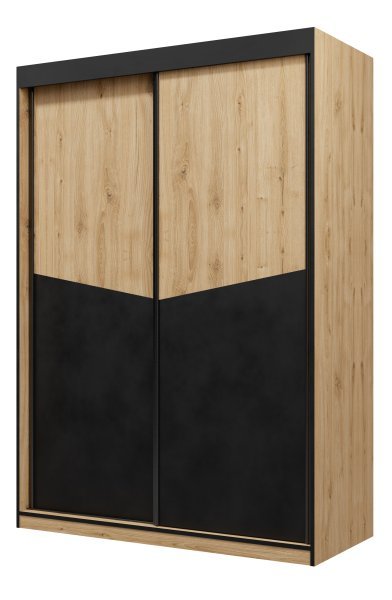 ADRK - Garderobna omara Atson 150 cm - črna/hrast
