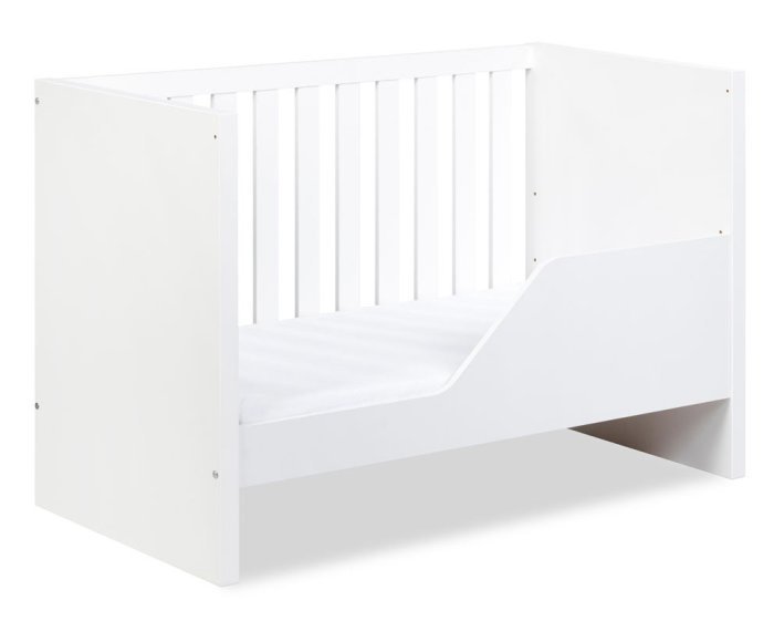 Little Sky - Otroška postelja Amelia z ograjico - 60x120 cm - bela
